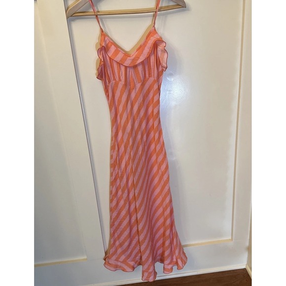 Woman's Rolla's Summer Dress Spaghetti Straps Size XS Pink Orange Striped - Picture 1 of 13